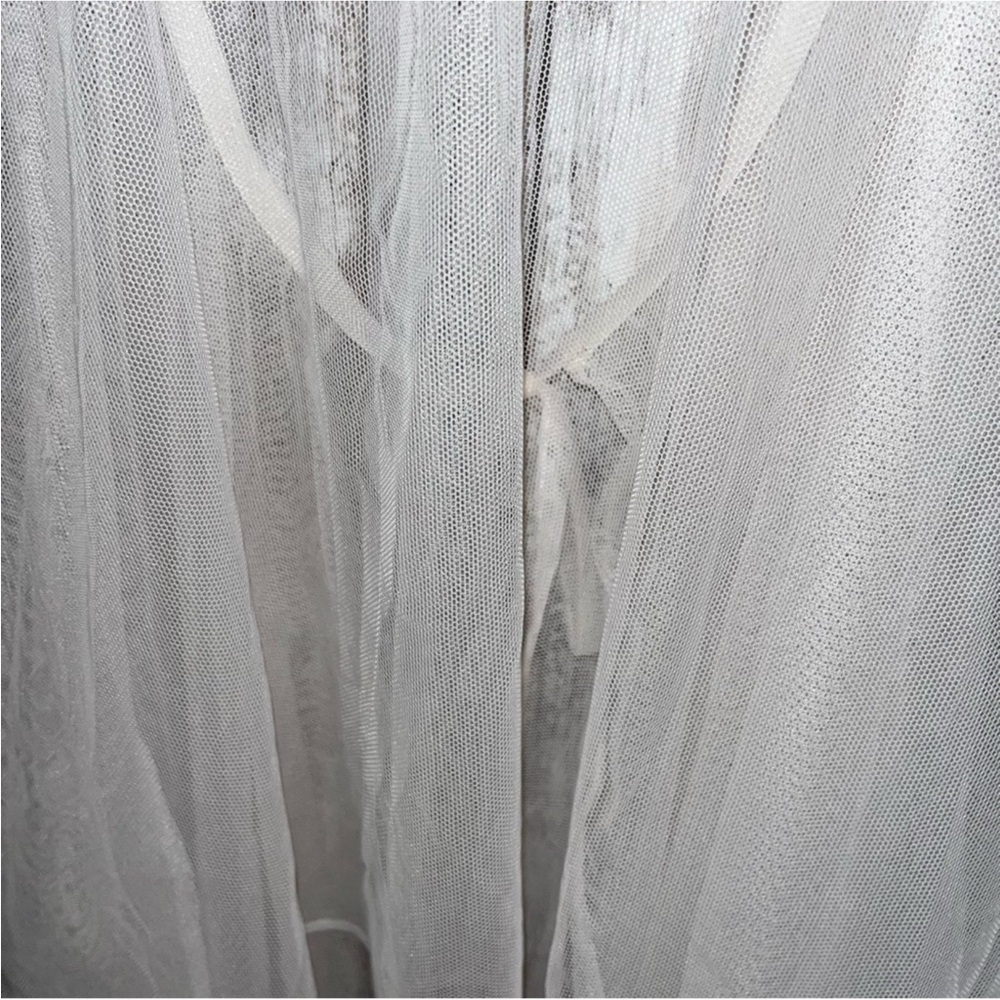NWOT Victoria’s Secret Light Pink/White & Silver Tulle Babydoll Lingerie - Picture 6 of 7